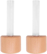 Kit di coltivazione per piante da interno - Stazione di coltivazione per piante da 2 - Ossidiana e magneti - Vaso in vetro e magneti - Materiale in legno e plastica - Design semplice - Aumento discreto