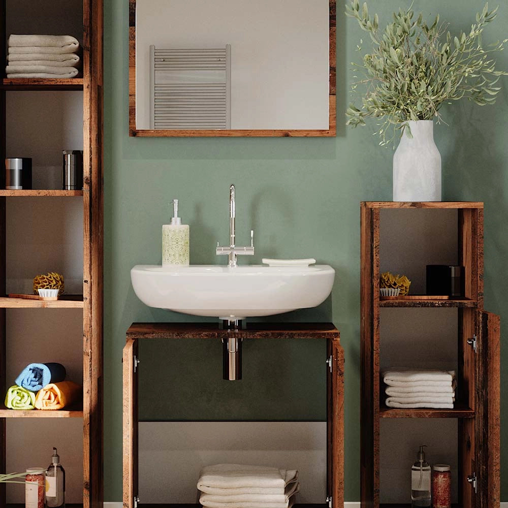 Vicco Set mobili bagno Rovere rustico 4 parti