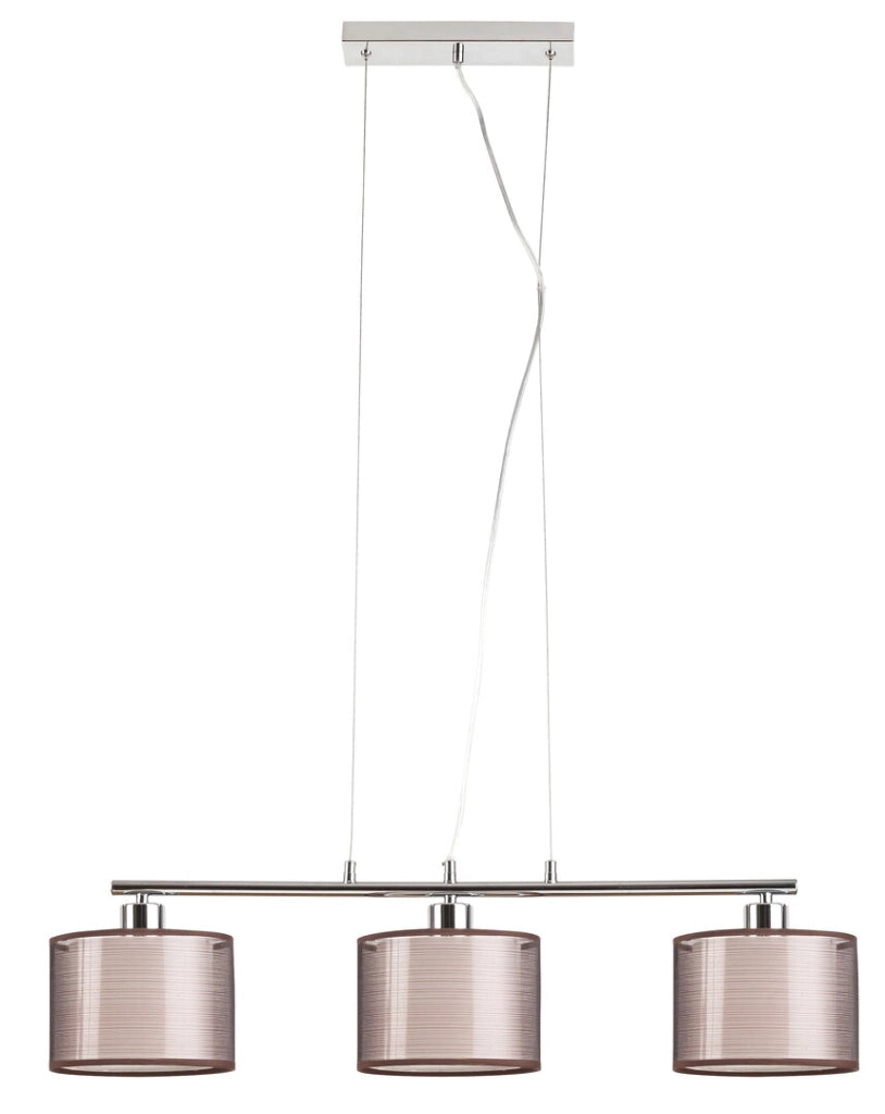 Lampadario Rabalux Anastasia 3xE27 cromo/marrone Ø80 cm