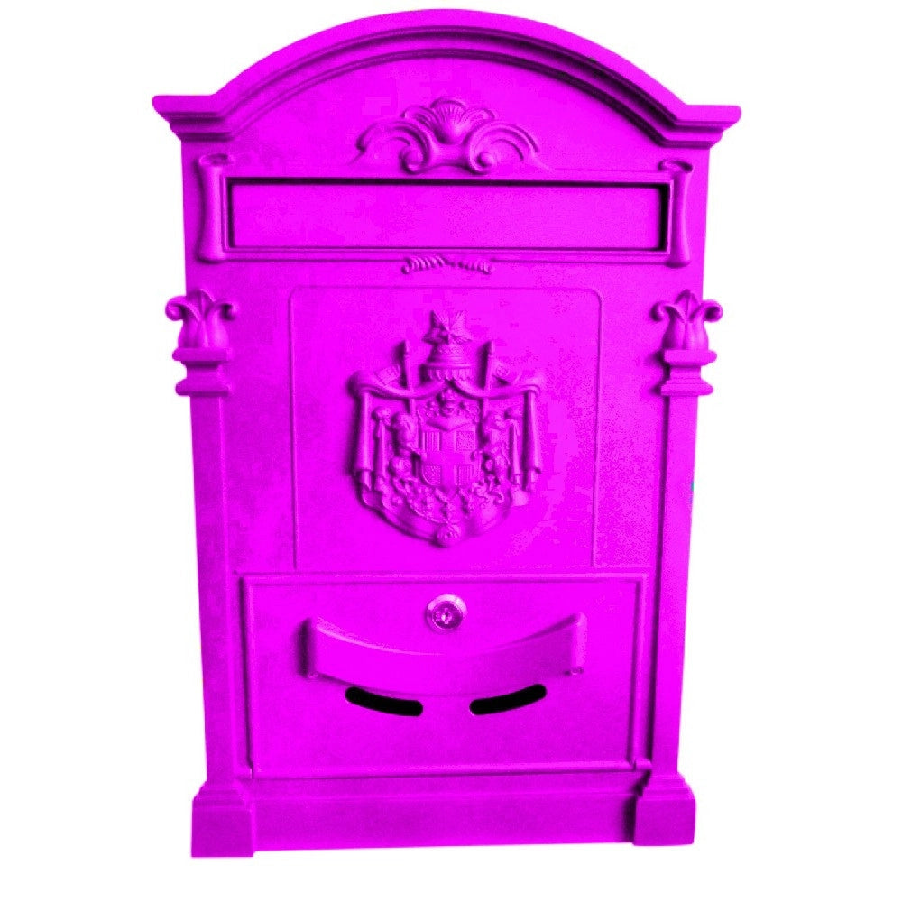Trade Shop - Cassetta Postale Buca Lettere In Stile Antico Classico In Alluminio Verniciato - Fucsia