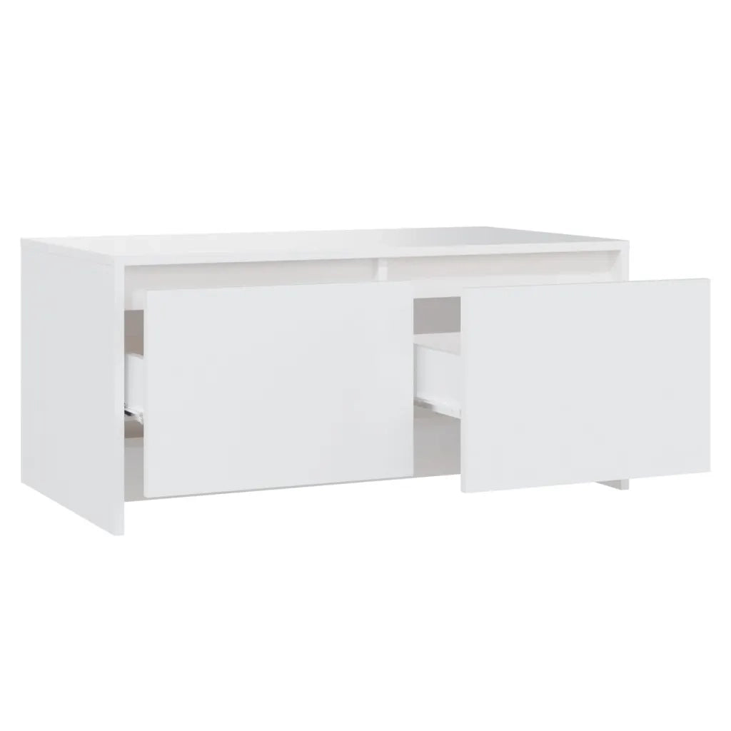 Tavolino da salotto | Tavolino da caff¨¨ | Tavolino da Soggiorno Bianco 90x50x41,5 cm in Legno Multistrato