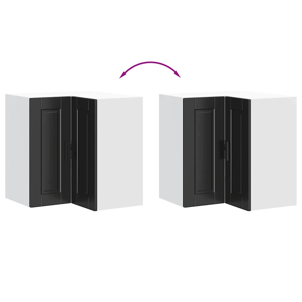Pensile da Cucina-Armadio da cucina ad Angolo Porto Nero in Legno Multistrato