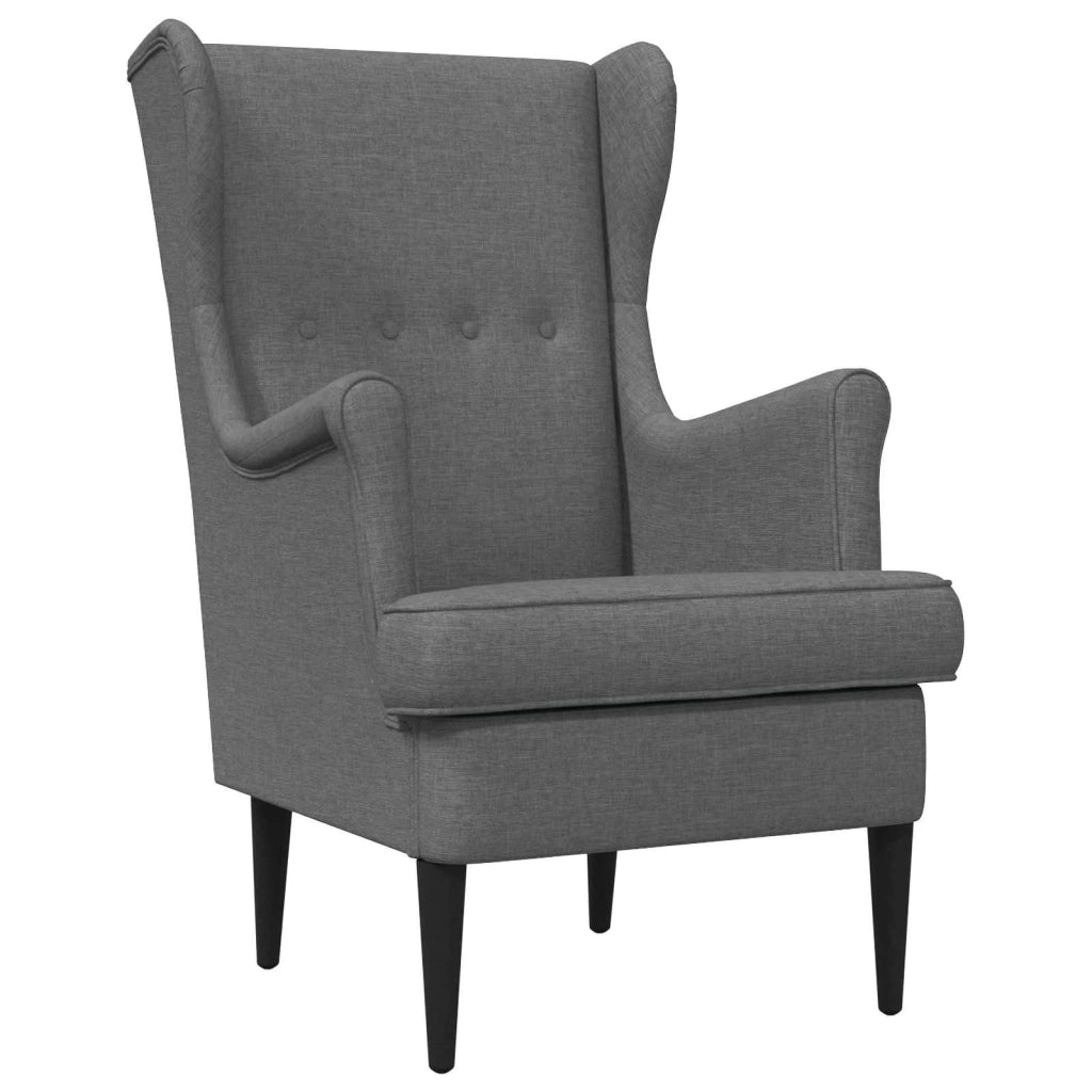 Poltrona con Ottomano 2 pz Grigio Scuro Tessuto 3418832