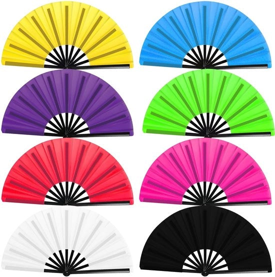 Set di 8 Ventilatori Portatili Ripiegabili in Miscela di Colori