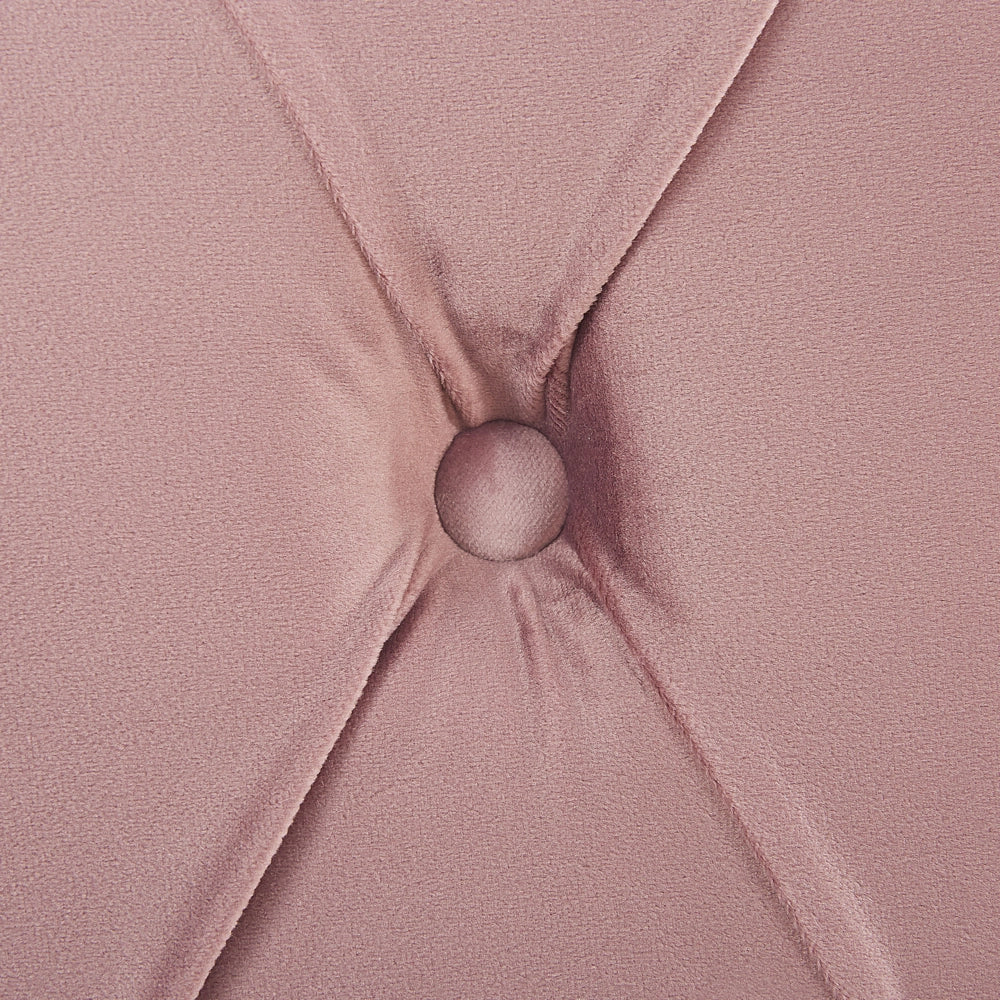 Letto rivestimento in velluto rosa Gambe in legno Nero 180 x 200 cm abbottonato Glam