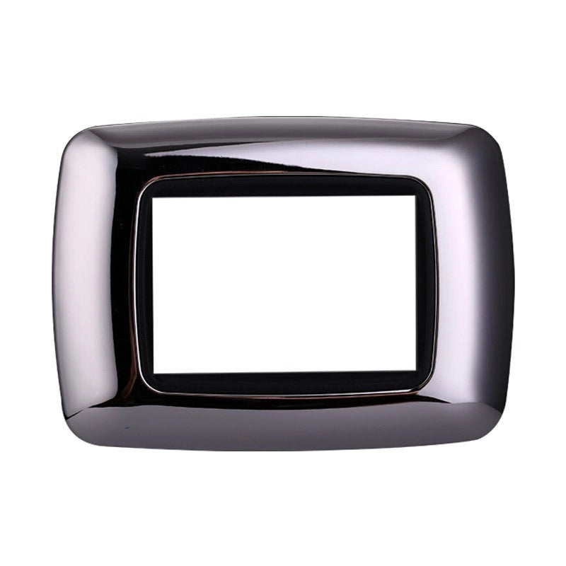 Placca Plastica Bombata Serie Space 3P Colore Cromato Lucido Compatibile Con Bticino Living International