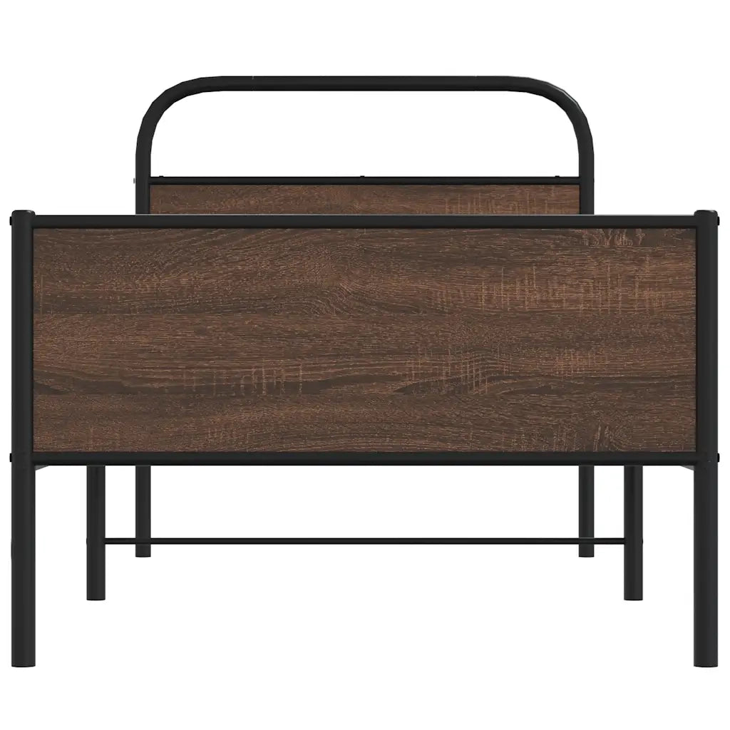 Letto singolo | Letto per adulti | Giroletto senza Materasso Rovere Marrone 90x190cm in Truciolato