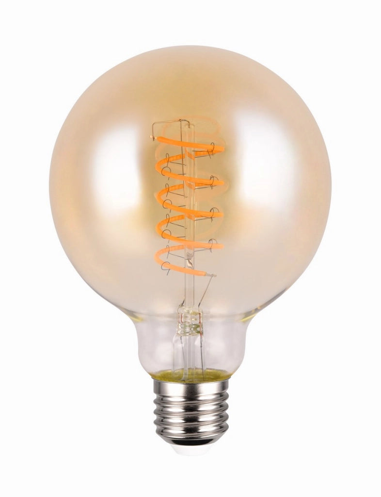 Lampadina LED sfera ambra E27 7W 1800K Trio
