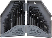 Set di chiavi a 30 pezzi per interno, set di chiavi a croce, set di chiavi a stella, in pollici e metrici, in acciaio trattato termicamente, con manici corti e lunghi, attrezzi industriali