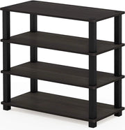 Rack da 4 livelli in legno per scarpe espresso/nero unico taglia