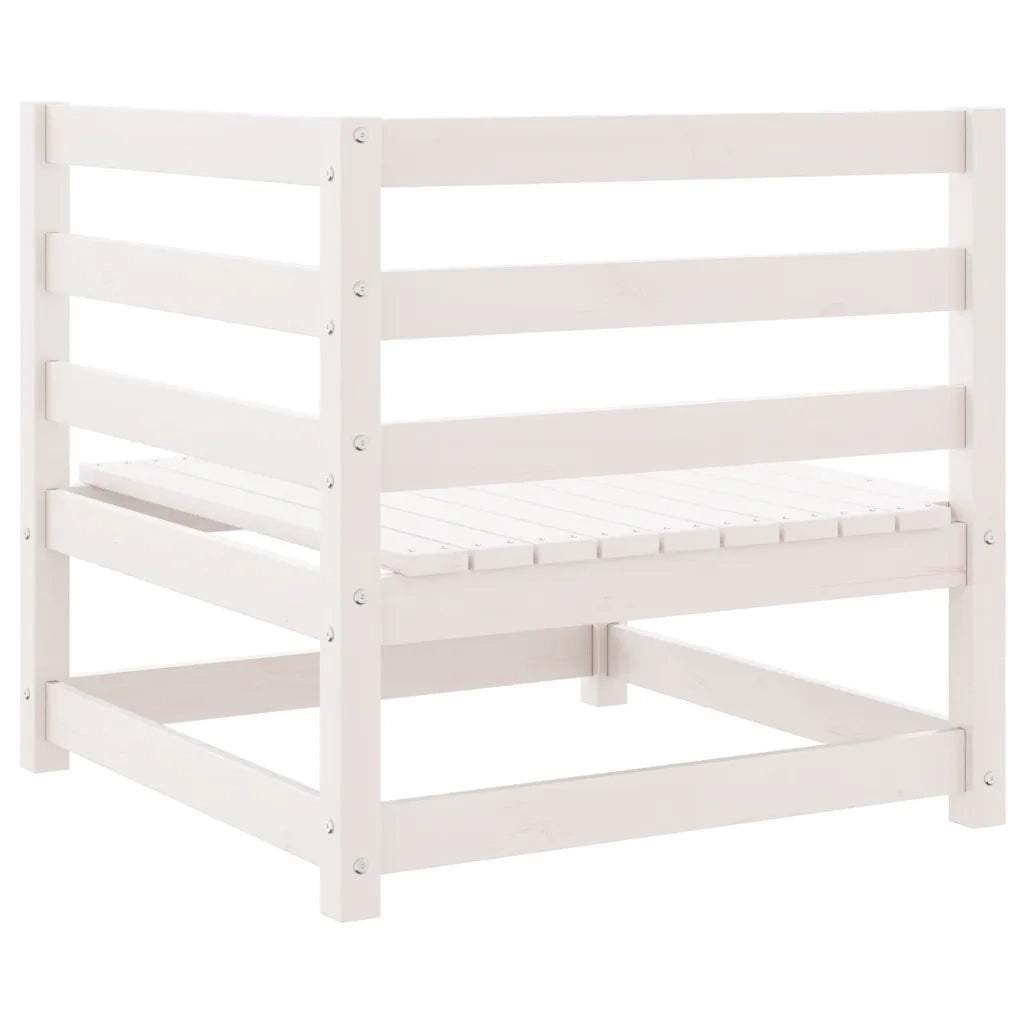 Divano Angolare da Giardino Bianco in Legno Massello di Pino cod mxl 44537