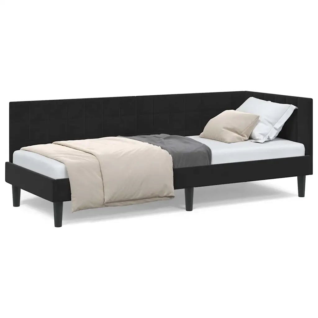 vidaXL Cornice del letto ad angolo Nero 80 x 200 cm Velluto