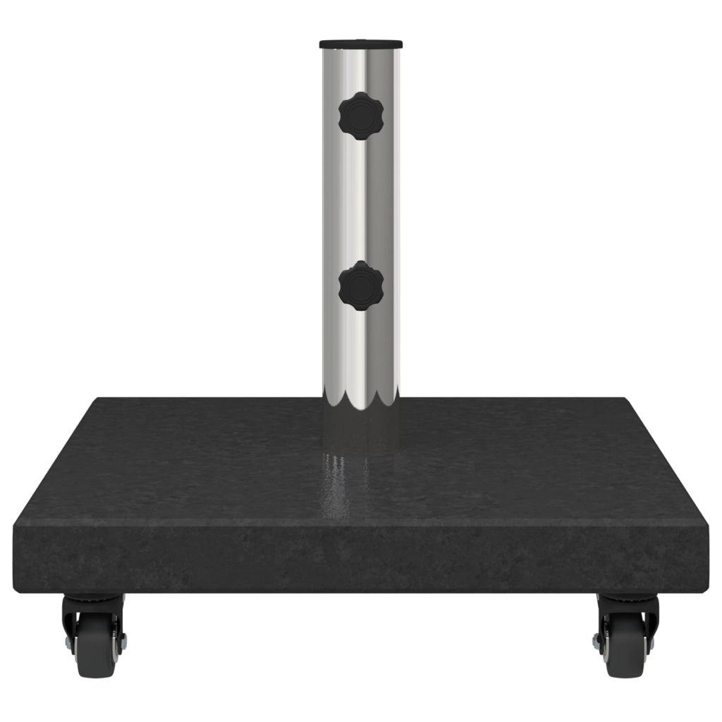 Base per ombrellone con ruote per pali Ã˜38/48mm in granito nero 30 kg quadrata