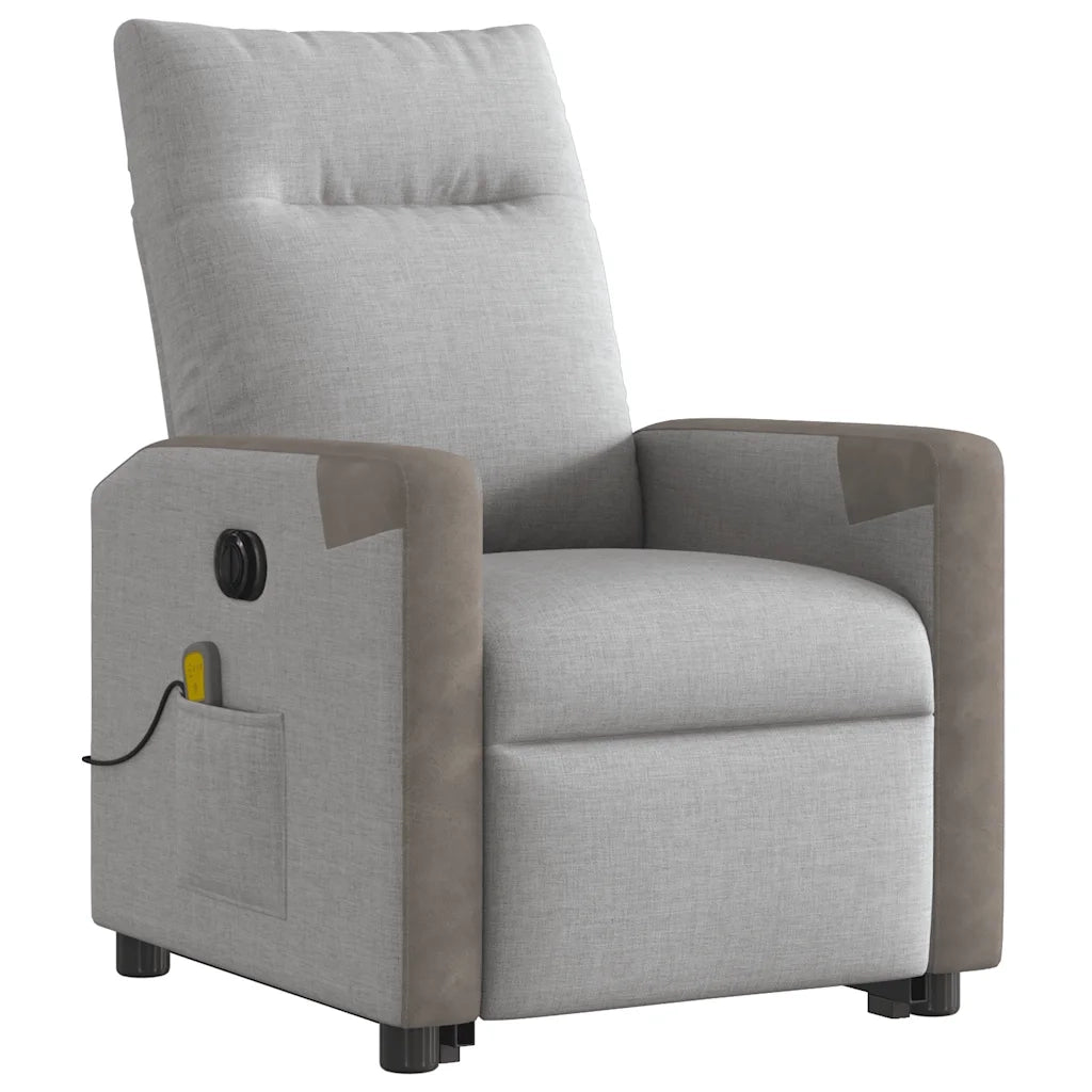 Poltrona Alzapersona Massaggi Elettrica Grigio Nuvola Tessuto 3324104