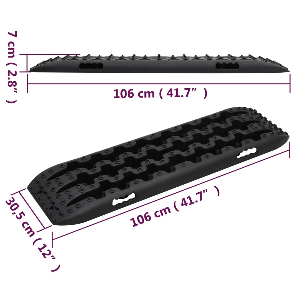 Tavole di Trazione 2 pz Nere 106x30,5x7 cm Nylon 210774