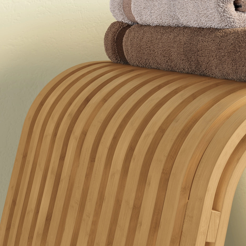 Seduta Multiuso Jysa in Bambù Sgabello Basso 45 x 50 x 31 cm - Naturale [en.casa]