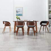Sedie da Pranzo 6 pz Legno Curvato e Tessuto Grigio 278861