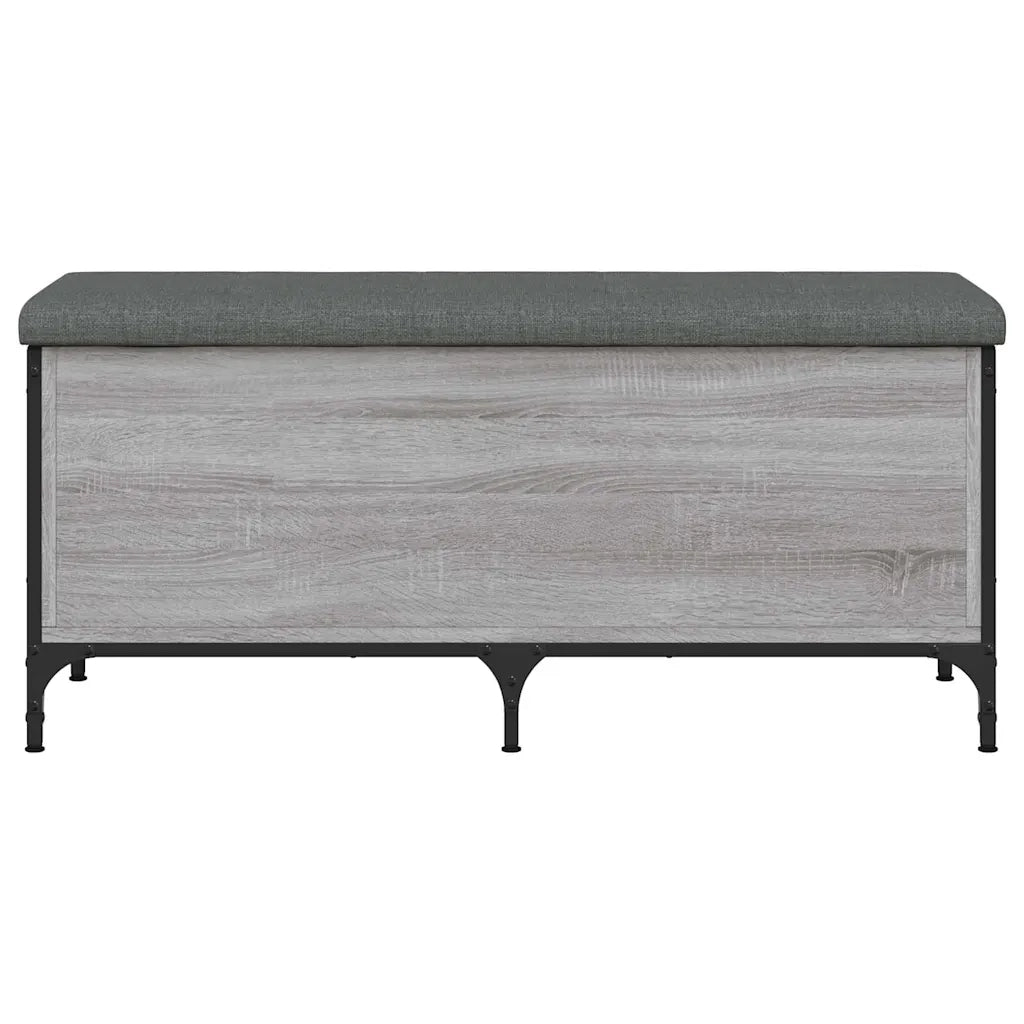 Panca Portaoggetti Grigio Sonoma 102x42x45 cm Legno Multistrato