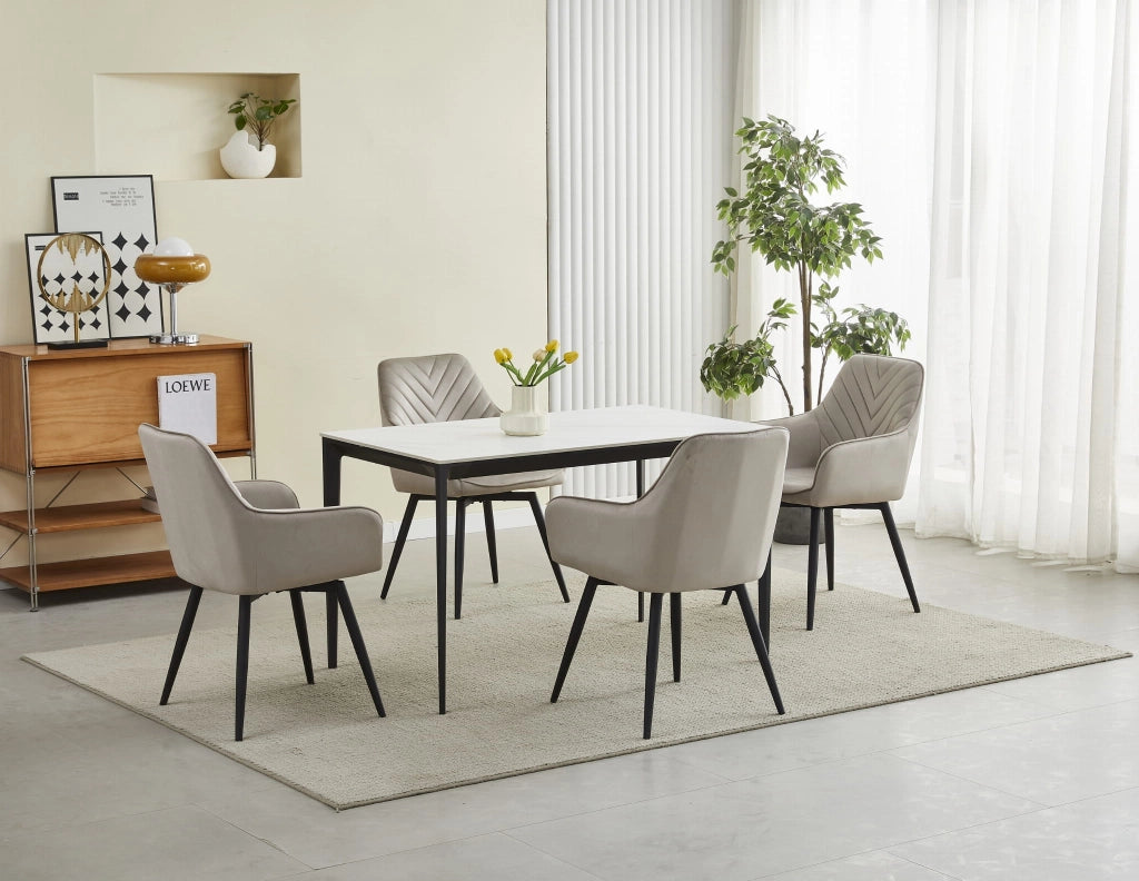 VALORA NANA360 Sedia girevole in velluto beige scuro per soggiorno, cucina, sala da pranzo