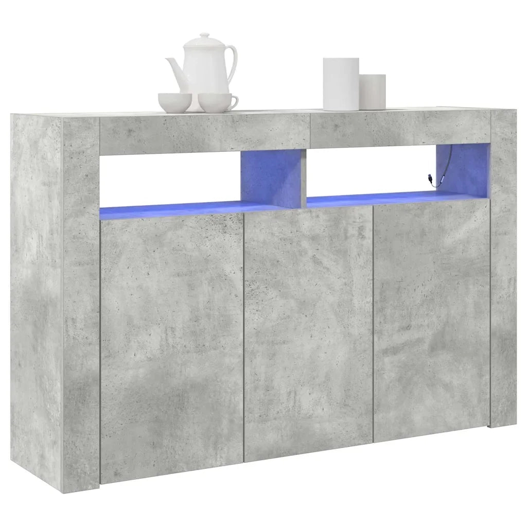 Credenza-Buffet-Armadio da cucina Grigio cemento 116 x 30 x 75 cm Legno multistrato