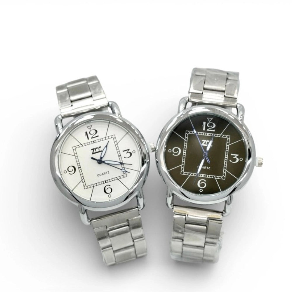 Trade Shop - Orologio Da Polso Uomo Moderno Design Geometrico 41mm Acciaio -