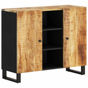 Credenza cassettiera mobile contenitore organizer cucina soggiorno soggiorno con 2 ante 90 x 33 x 75 cm legno massello di mango marrone 02_0029730