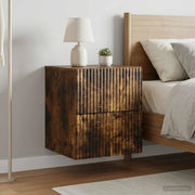 Mobiletto da notte a muro 2 pcs Rovere Fumo 33 x 34,5 x 40 cm 898476