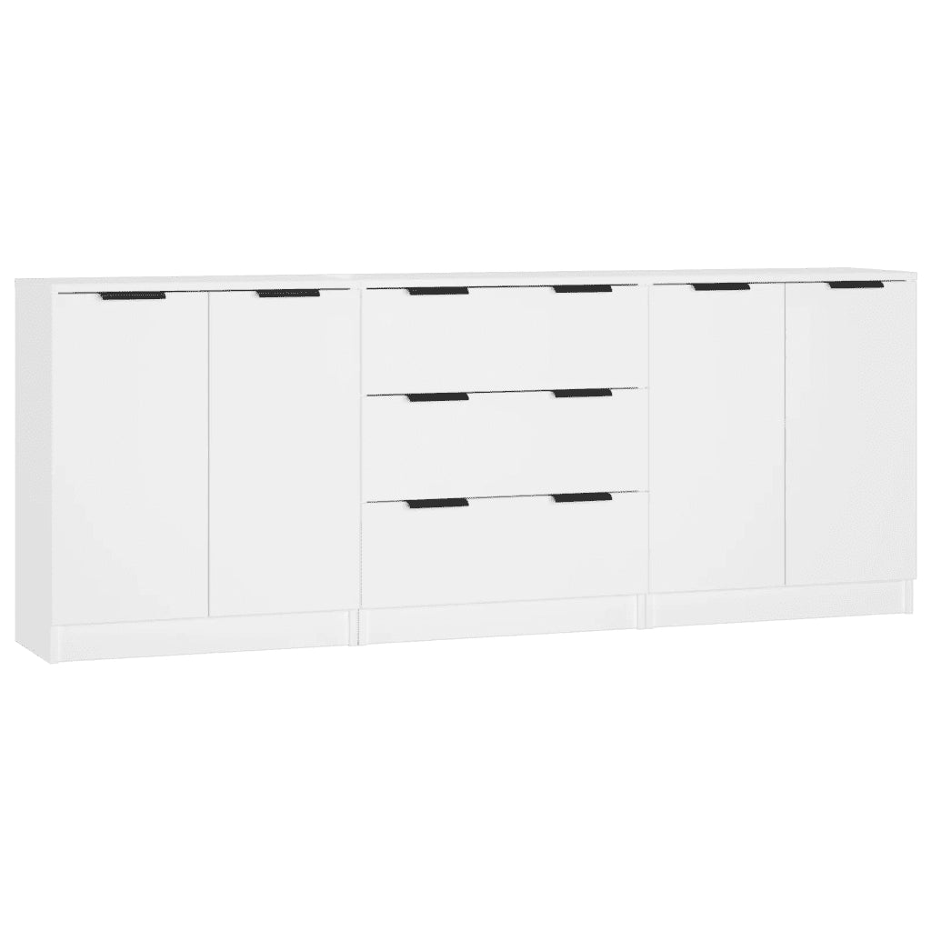 Credenze 3 pz Bianche in Legno Multistrato cod mxl 63799