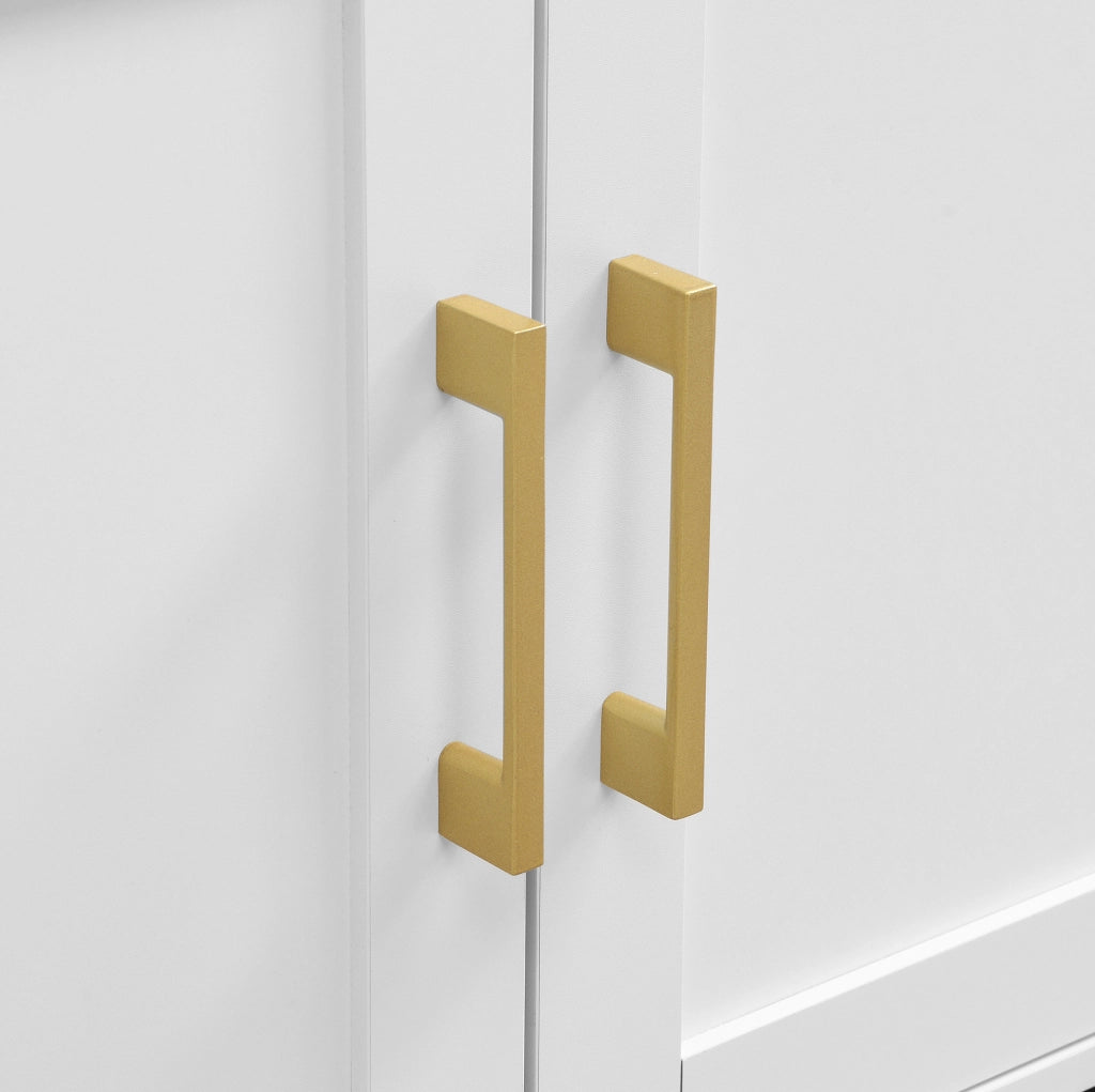 Mobile da ingresso 120x40x187 cm con LED, specchio, ganci e cassetti in MDF bianco e color legno