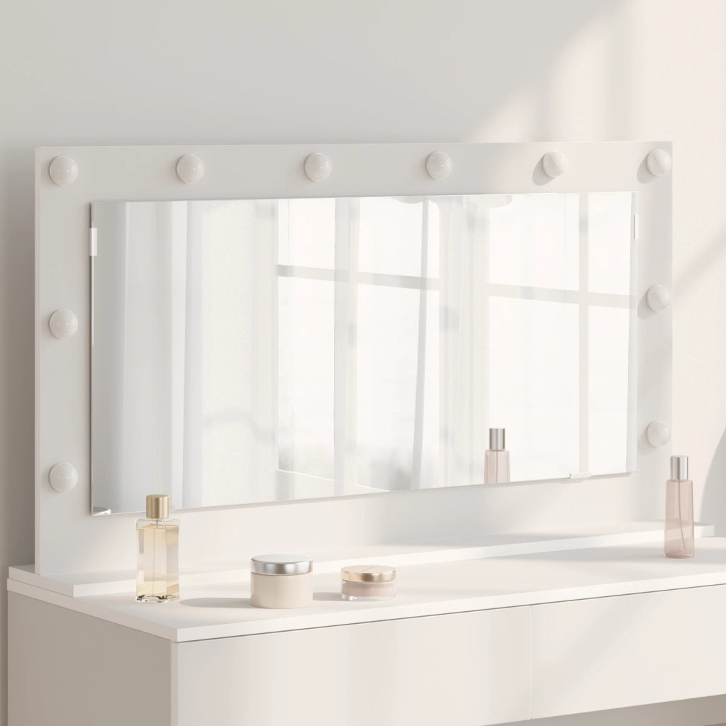 Specchio da Toeletta con luci LED Bianco 100x55x18 cm