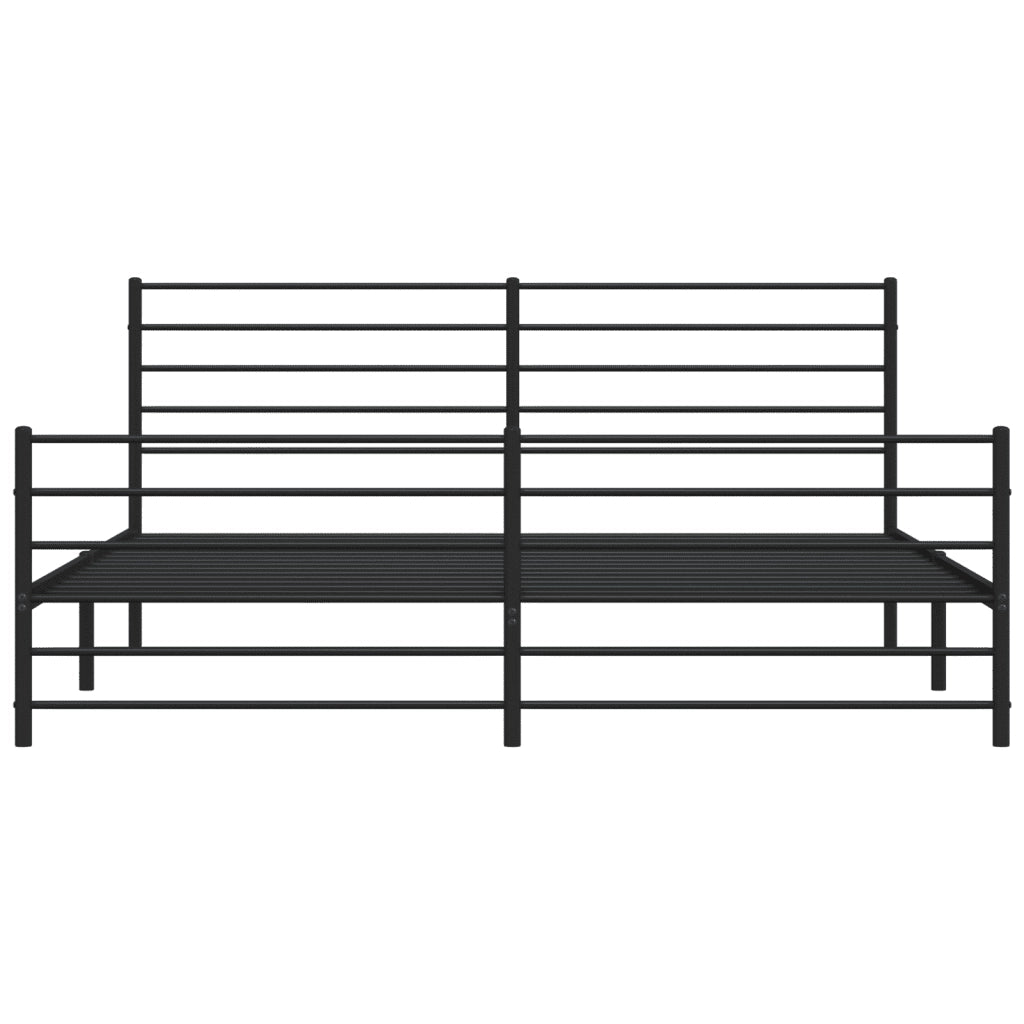 Giroletto con Testiera e Pediera Metallo Nero 200x200 cm