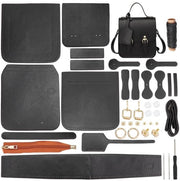 Set di accessori per borse a spalla in pelle e borse in pelle PU, materiali per disegno di cucito, borsa a mano, per donne, 17 x 16 x 7 cm (nero)