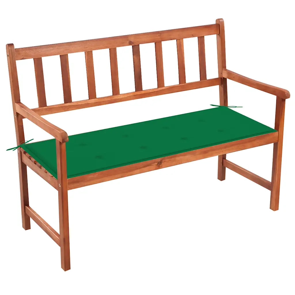 Panca da Giardino con Cuscino 120 cm in Massello di Acacia