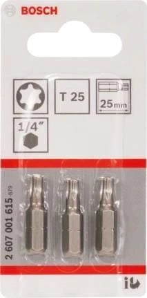 Bosch 2 607 001 615 punta per cacciavite 3 pz