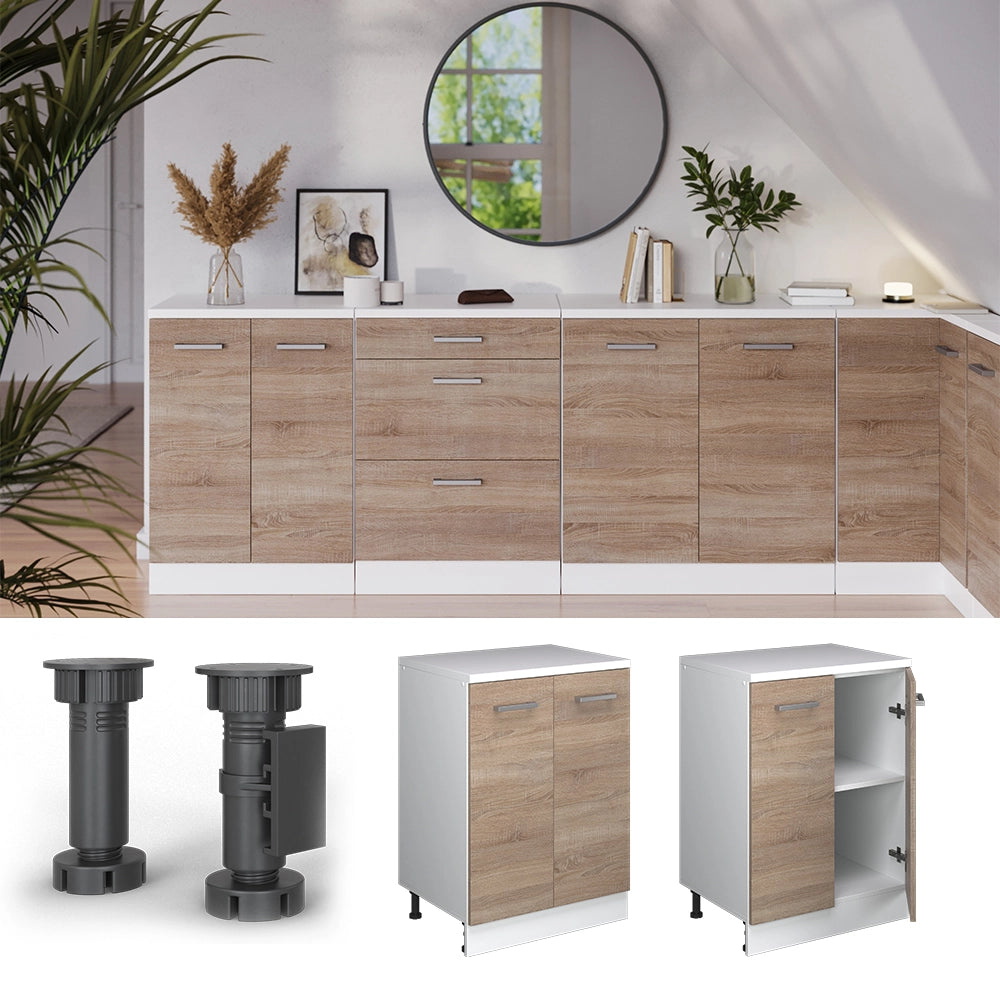 Mobile per mansarda Rion Sonoma/Bianco 60 x 83.8 cm senza inclinazione con 2 ante Vicco
