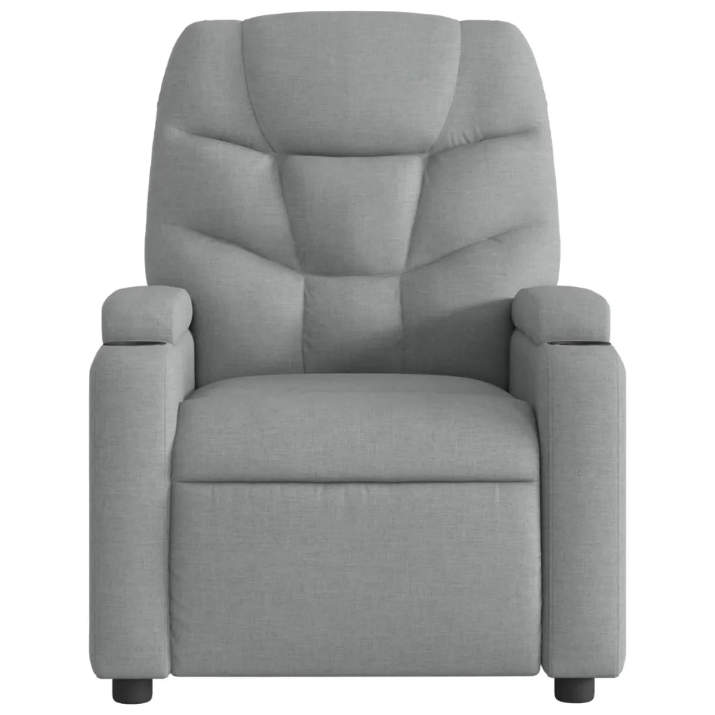 Poltrona reclinabile in tessuto grigio chiaro