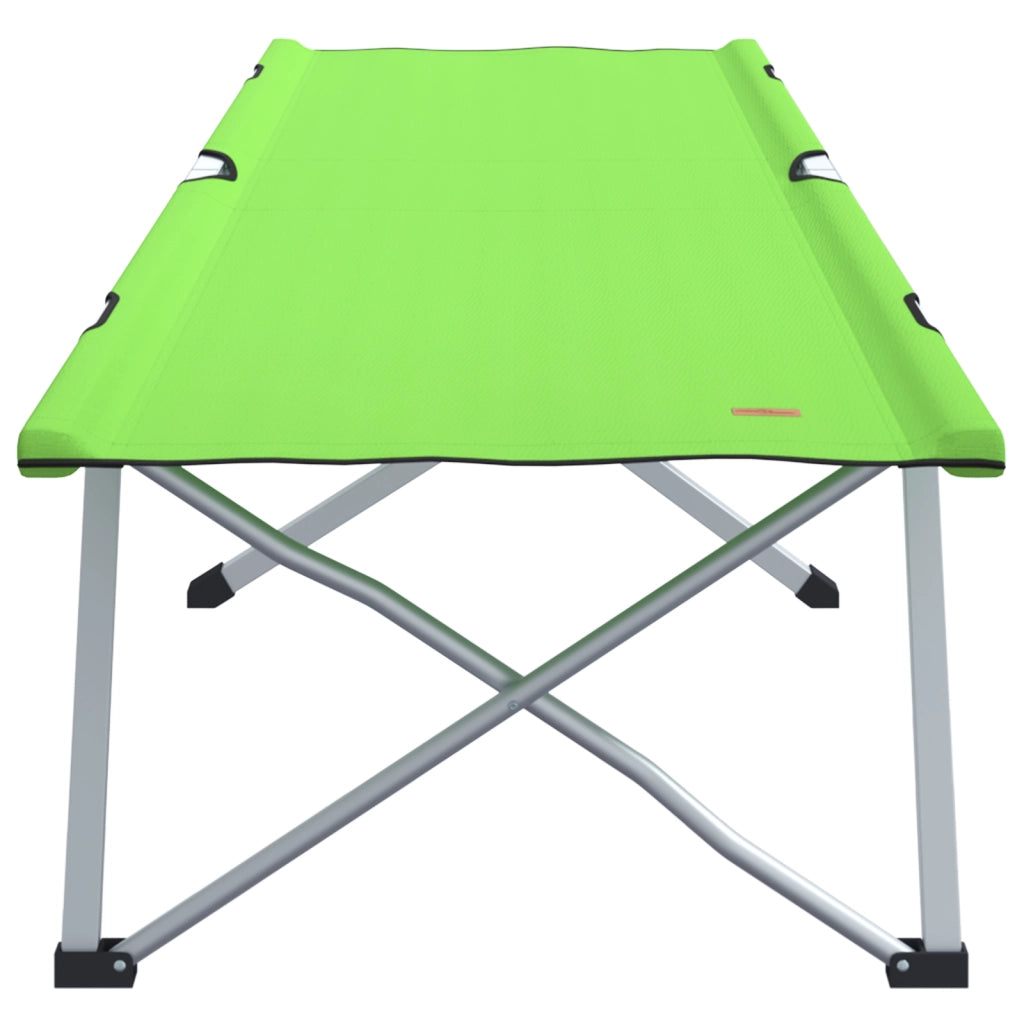 Letto da campeggio pieghevole Verde scuro Metallo, Tessuto Singolo