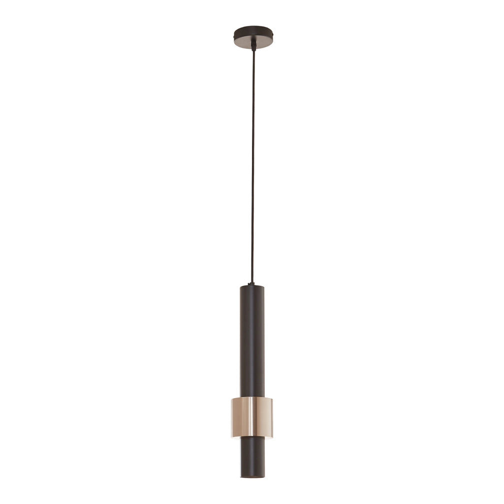 Lampada a Sospensione Lulled in Metallo con 1 Paralume - Nero / Argento lux.pro
