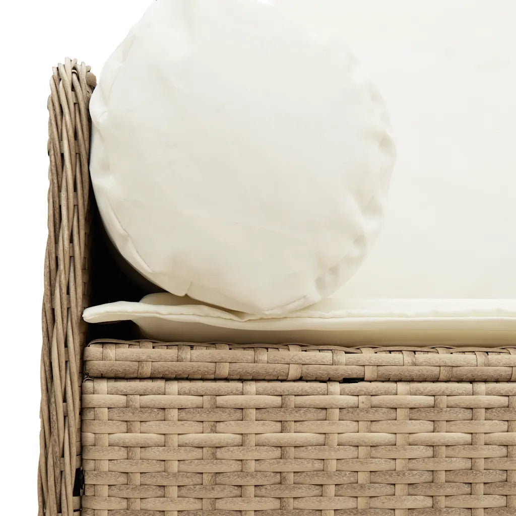 Divano da Giardino con Cuscini a 3 Posti Beige in Polyrattan 4104176