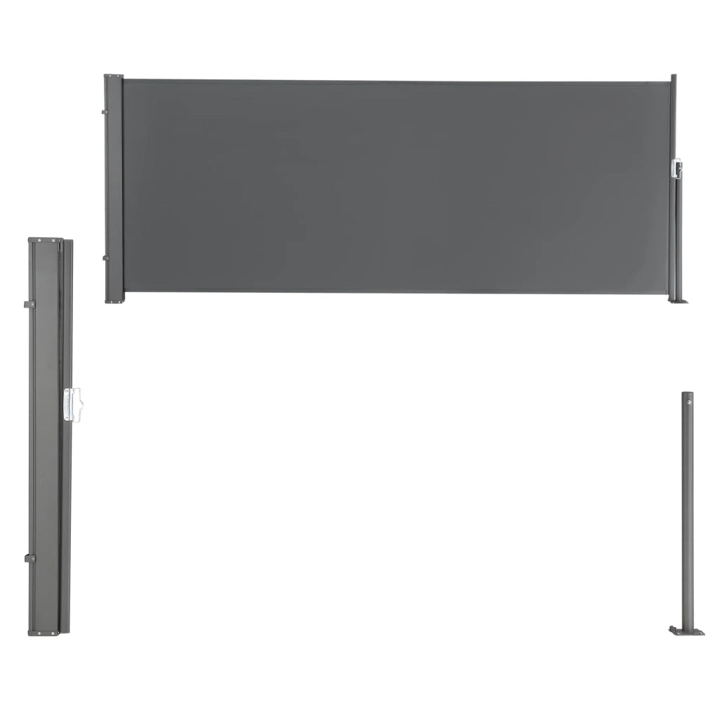 Tendalino parasole tenda laterale con protezione UV 140 x 300 cm grigio 03_0006557