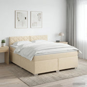 Letto box spring con materasso Crema 180 x 200 cm Tessuto 3450549
