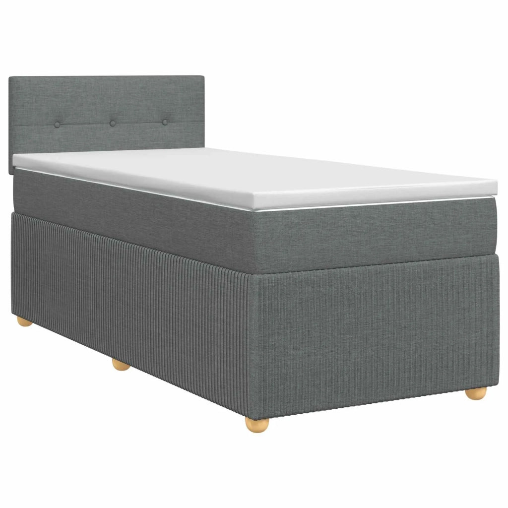 Letto box spring con materasso Grigio Scuro 100 x 200 cm 3451399