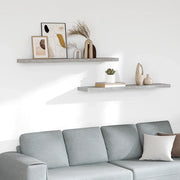 Scaffali a Parete 2 pz Grigio Cemento 120x23,5x3,8 cm in MDF 326607
