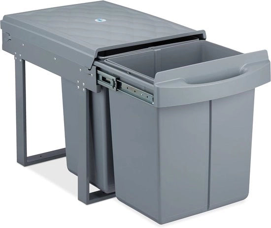 Bacchetta di raccolta rifiuti per cucina 2x 20 litri - Separatore rifiuti per armadi cucina