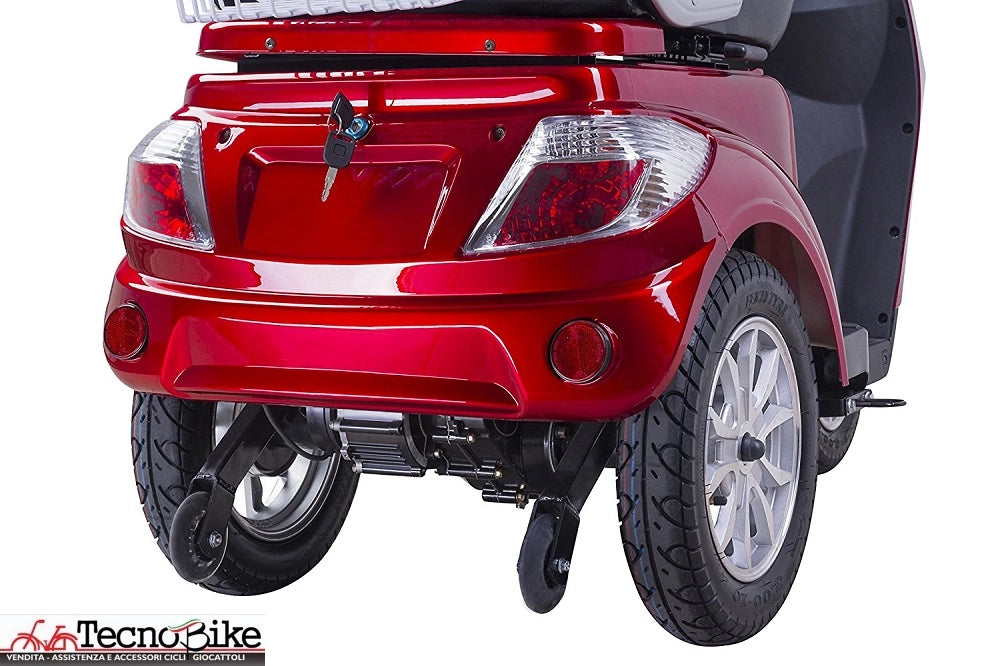 Scooter Z-TECH ZT-15-D "TRILUX PLUS" 3 RUOTE Differenziale per Disabili e Anziani -Rosso