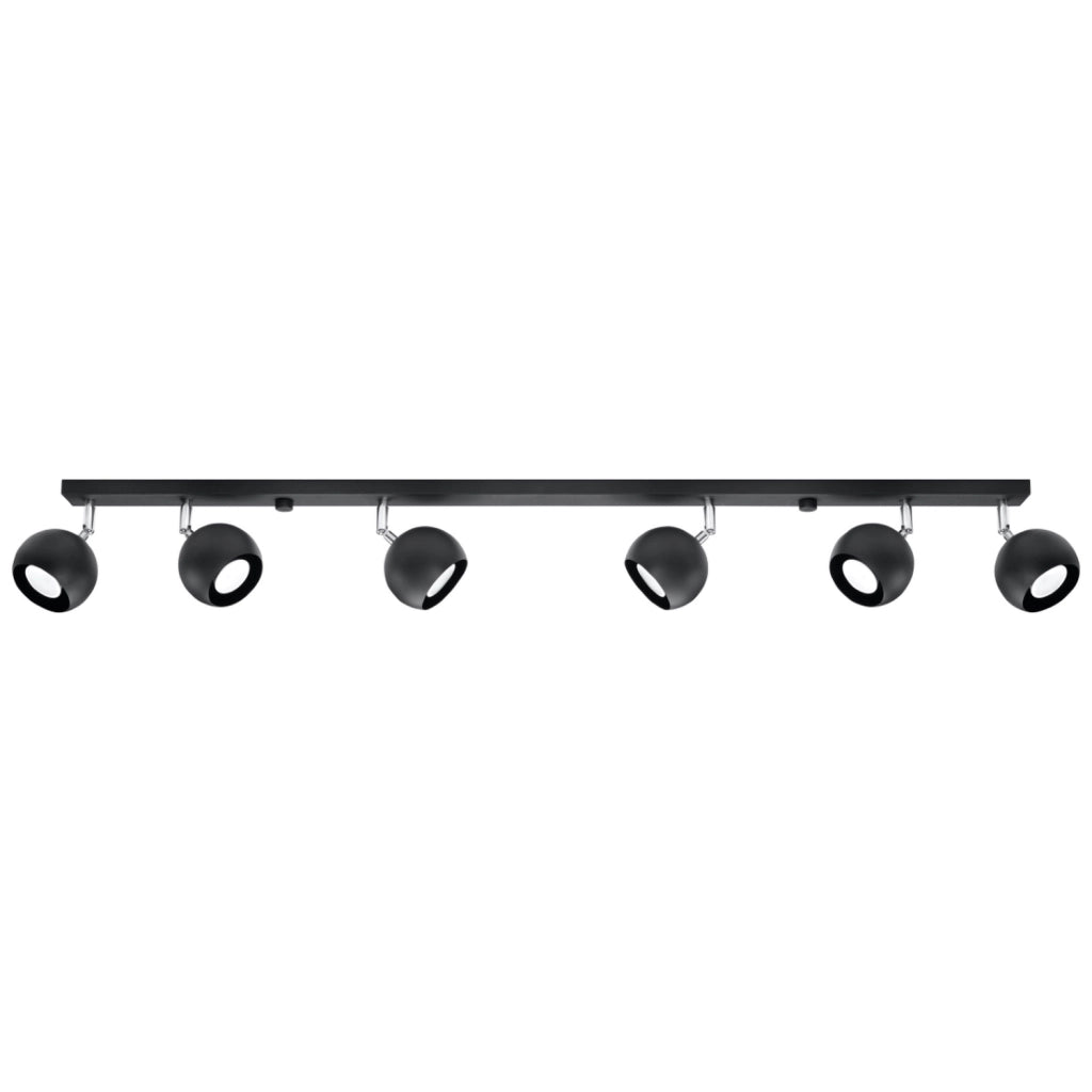 Plafoniera FOKUMO 6 luci nera/cromo GU10 Pure Lume PU.0448