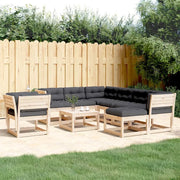 Set Salotto Giardino 8 pz Cuscini Antracite Legno Massello Pino