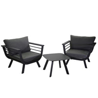 Set Salotto da Giardino 2 Poltrone e Tavolino in Alluminio Riverside Antracite