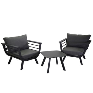 Set Salotto da Giardino 2 Poltrone e Tavolino in Alluminio Riverside Antracite