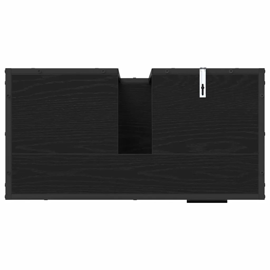 Set di mobili per il bagno 2 pcs Rovere Nero Legno multistrato 3402508